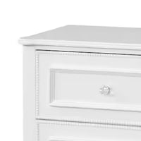 Calpan Nightstand, 2 Drawers, Modern White Solid Wood Frame, 27 Inch - BM340852