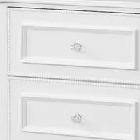 Calpan Nightstand, 2 Drawers, Modern White Solid Wood Frame, 27 Inch - BM340852