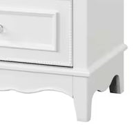 Calpan Nightstand, 2 Drawers, Modern White Solid Wood Frame, 27 Inch - BM340852