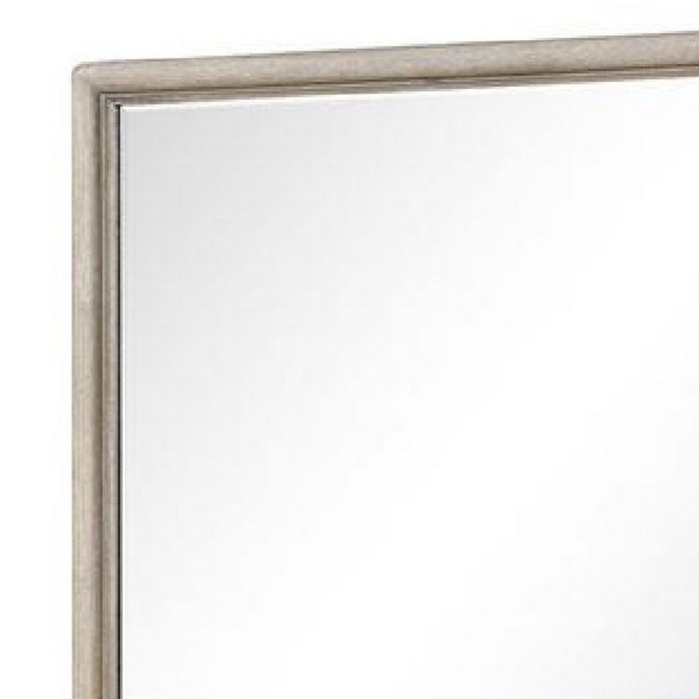 Myna Dresser Mirror, Beveled Glass, Oak Brown Solid Wood, 34x45  - BM340853