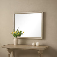 Myna Dresser Mirror, Beveled Glass, Oak Brown Solid Wood, 34x45  - BM340853