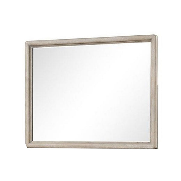 Myna Dresser Mirror, Beveled Glass, Oak Brown Solid Wood, 34x45  - BM340853