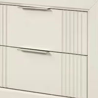 Toi Nightstand, 2 Drawers, Antique White Finished Solid Wood, 27 Inch - BM340857