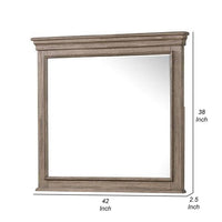 Roi Dresser Mirror, Beveled Glass, Weathered Gray Solid Wood, 38x42 - BM340858