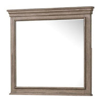 Roi Dresser Mirror, Beveled Glass, Weathered Gray Solid Wood, 38x42 - BM340858