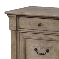 Roi Nightstand, 2 Drawers, Weathered Gray Solid Wood, 28 Inch - BM340859