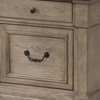Roi Nightstand, 2 Drawers, Weathered Gray Solid Wood, 28 Inch - BM340859
