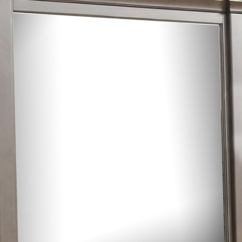 Huder Dresser Mirror, Beveled Glass, Dark Walnut Brown Wood, 39x46 - BM340862