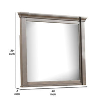 Huder Dresser Mirror, Beveled Glass, Dark Walnut Brown Wood, 39x46 - BM340862