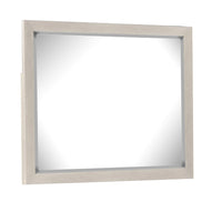 Kexa Dresser Mirror, Bevel Glass, Light Gray Solid Wood Frame, 34x44  - BM340866