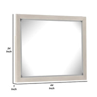 Kexa Dresser Mirror, Bevel Glass, Light Gray Solid Wood Frame, 34x44  - BM340866