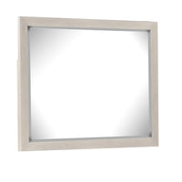 Kexa Dresser Mirror, Bevel Glass, Light Gray Solid Wood Frame, 34x44  - BM340866