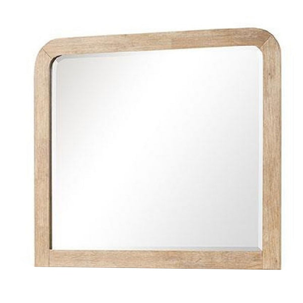 Rexa Dresser Mirror, Beveled Glass, Natural Brown Solid Wood, 36x42 - BM340867