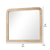Rexa Dresser Mirror, Beveled Glass, Natural Brown Solid Wood, 36x42 - BM340867