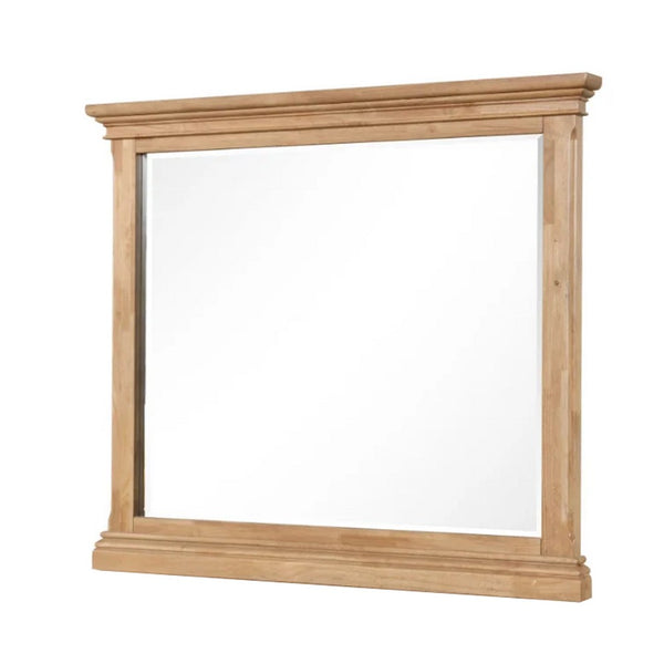 Lexa Dresser Mirror, Bevel Glass, Natural Oak Brown Solid Wood, 38x44 - BM340870