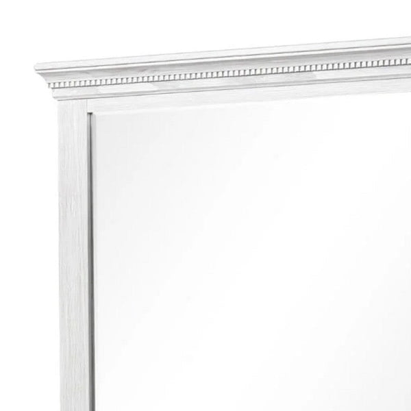 Leyne Dresser Mirror, Bevel Glass, Weathered Gray Solid Wood, 40 Inch - BM340873