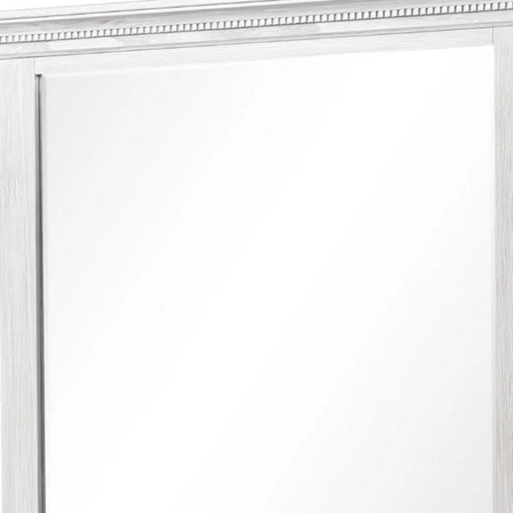 Leyne Dresser Mirror, Bevel Glass, Weathered Gray Solid Wood, 40 Inch - BM340873