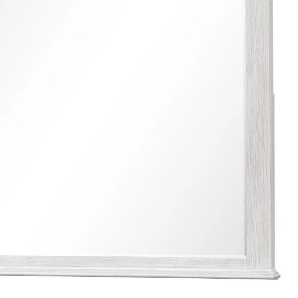 Leyne Dresser Mirror, Bevel Glass, Weathered Gray Solid Wood, 40 Inch - BM340873