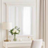 Leyne Dresser Mirror, Bevel Glass, Weathered Gray Solid Wood, 40 Inch - BM340873