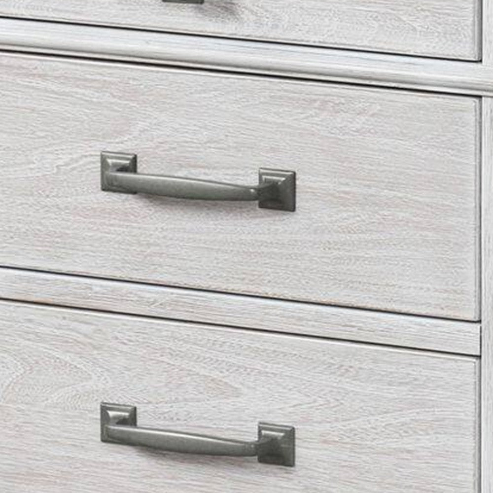 Leyne Nightstand, 3 Drawers, Farmhouse Weathered Gray Solid Wood, 26 Inch - BM340874