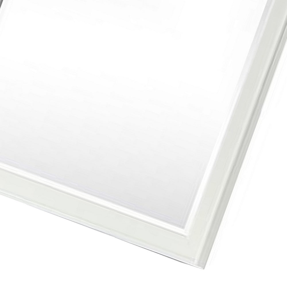 Kyna Dresser Mirror, Beveled Glass, Classic Antique White Solid Wood, 40x42  - BM340877