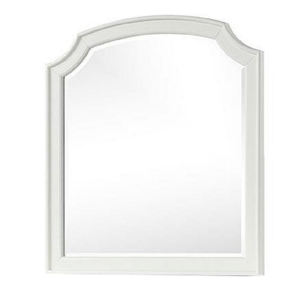 Kyna Dresser Mirror, Beveled Glass, Classic Antique White Solid Wood, 40x42  - BM340877