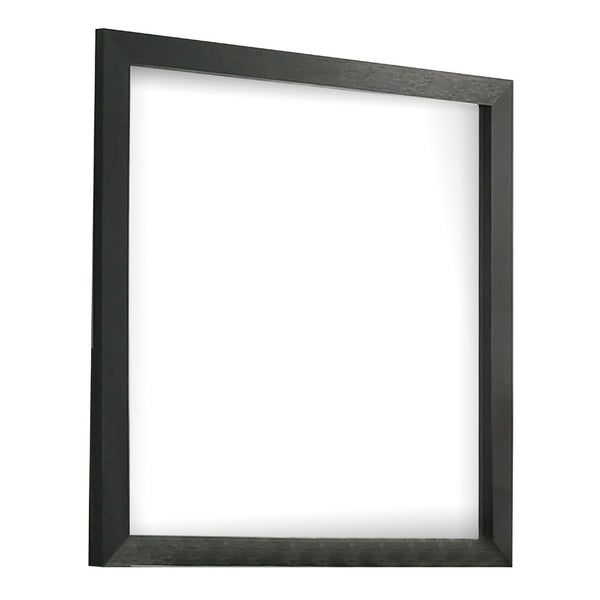 Lati Dresser Mirror, Beveled Glass, Black Wood, 40 Inch Square - BM340881