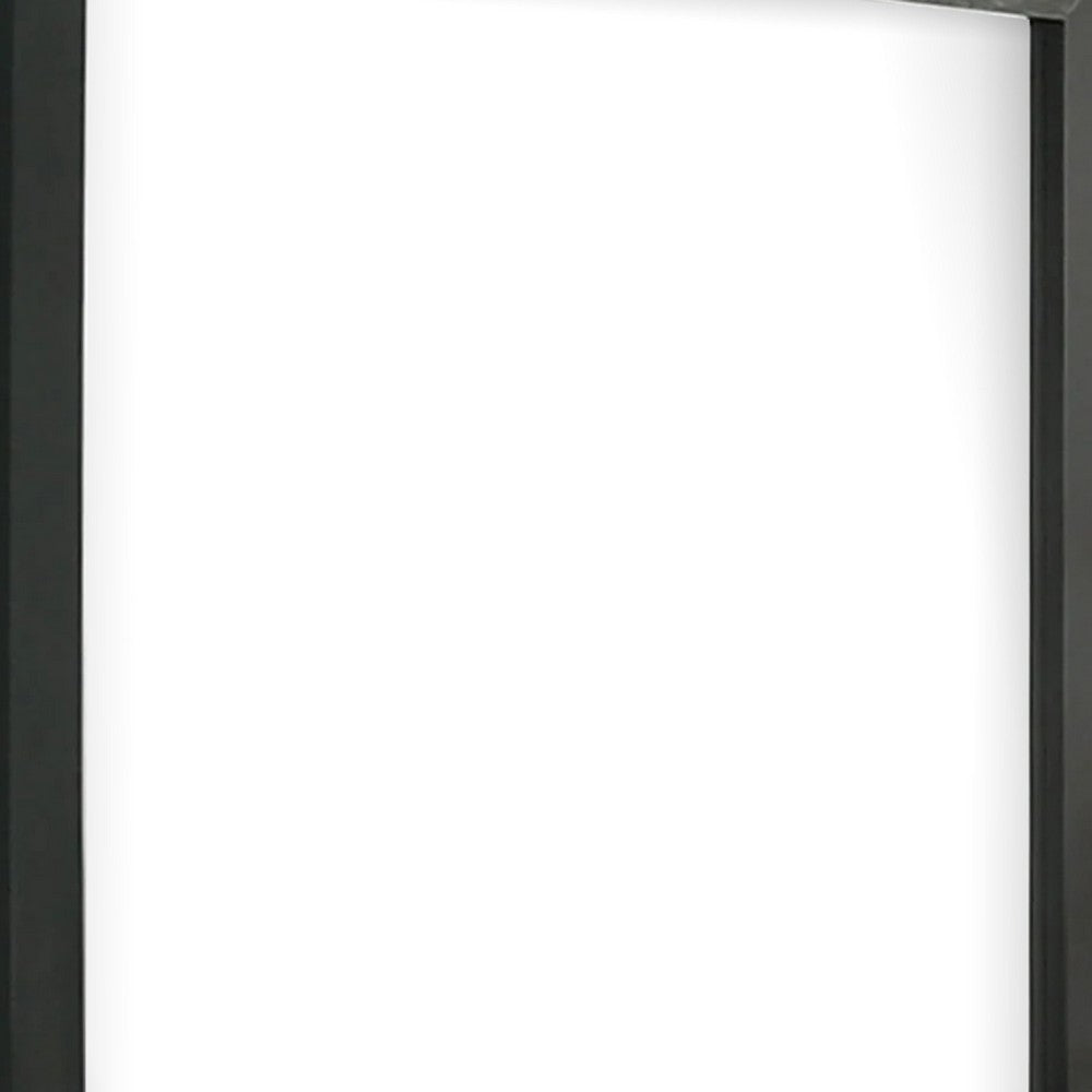 Lati Dresser Mirror, Beveled Glass, Black Wood, 40 Inch Square - BM340881