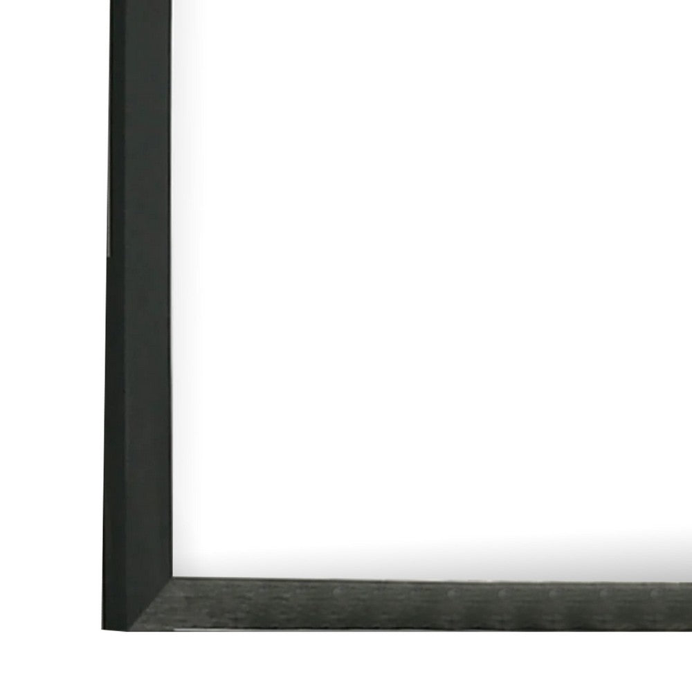 Lati Dresser Mirror, Beveled Glass, Black Wood, 40 Inch Square - BM340881