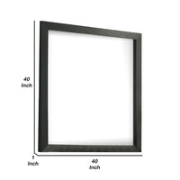 Lati Dresser Mirror, Beveled Glass, Black Wood, 40 Inch Square - BM340881