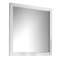 Dyl Dresser Mirror, Bevel Glass, White Wood Frame, 40 Inch Square - BM340884