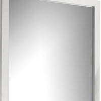 Dyl Dresser Mirror, Bevel Glass, White Wood Frame, 40 Inch Square - BM340884