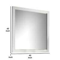 Dyl Dresser Mirror, Bevel Glass, White Wood Frame, 40 Inch Square - BM340884