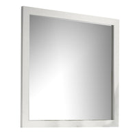 Dyl Dresser Mirror, Bevel Glass, White Wood Frame, 40 Inch Square - BM340884