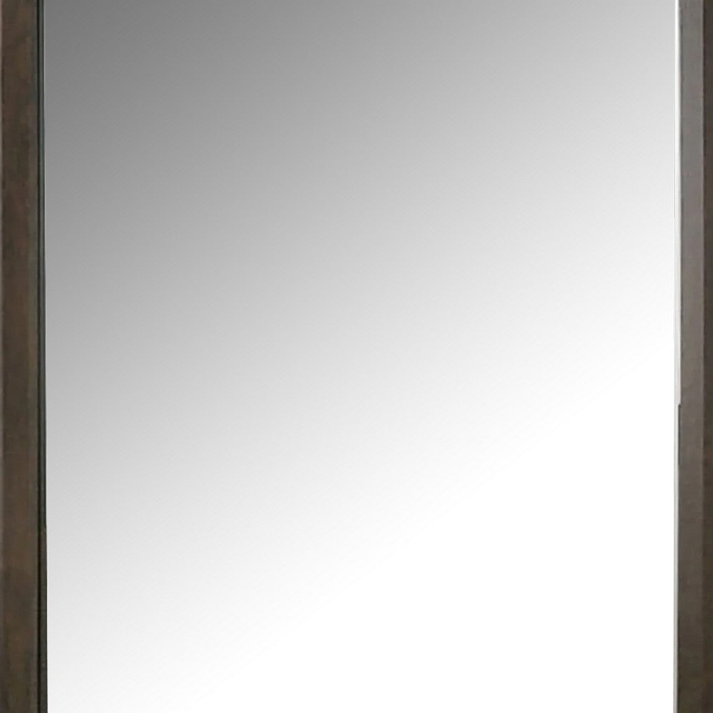 Fel Dresser Mirror, Beveled Glass, Dark Brown Wood Frame, 44x45 - BM340888