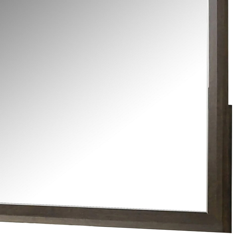 Fel Dresser Mirror, Beveled Glass, Dark Brown Wood Frame, 44x45 - BM340888