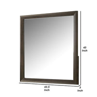Fel Dresser Mirror, Beveled Glass, Dark Brown Wood Frame, 44x45 - BM340888