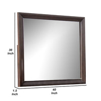 Nitz Dresser Mirror, Beveled Glass, Espresso Brown Solid Wood Frame, 36x40 - BM340891