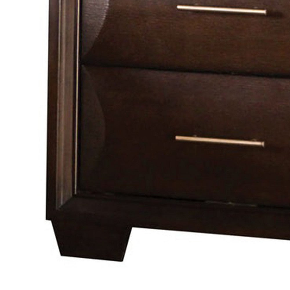 Nitz Nightstand, 2 Drawers, Espresso Brown Solid Wood, 27 Inch - BM340892