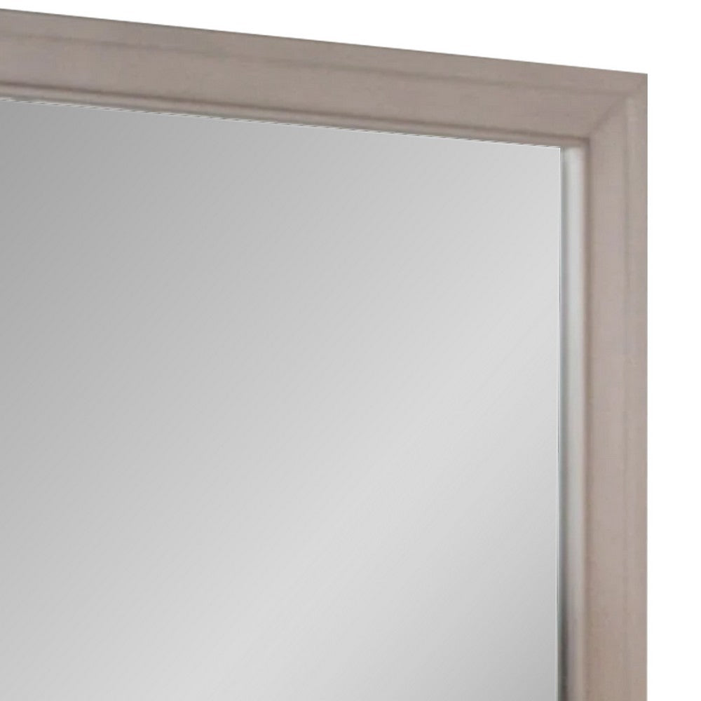Nitz Dresser Mirror, Beveled Glass, White Solid Wood Frame, 36x40 - BM340894