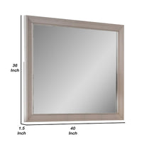 Nitz Dresser Mirror, Beveled Glass, White Solid Wood Frame, 36x40 - BM340894