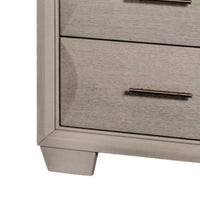 Nitz Nightstand, 2 Drawers, White Solid Wood, Metal Handles, 27 Inch - BM340895