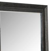 Ashen Dresser Mirror, Black Solid Wood, Rectangular Silhouette, 40x46 - BM340898