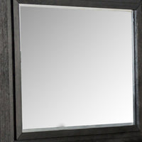 Ashen Dresser Mirror, Black Solid Wood, Rectangular Silhouette, 40x46 - BM340898