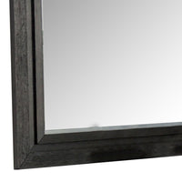 Ashen Dresser Mirror, Black Solid Wood, Rectangular Silhouette, 40x46 - BM340898