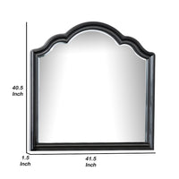 Eleena Dresser Mirror, Beveled Glass, Black Solid Wood Frame, 41x42 - BM340901
