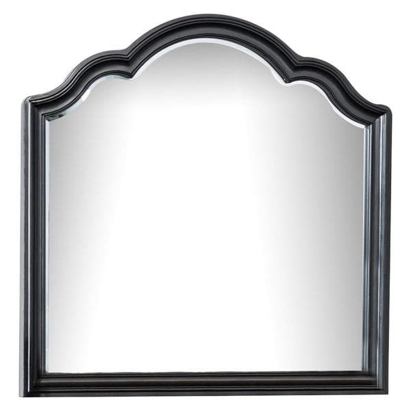 Eleena Dresser Mirror, Beveled Glass, Black Solid Wood Frame, 41x42 - BM340901