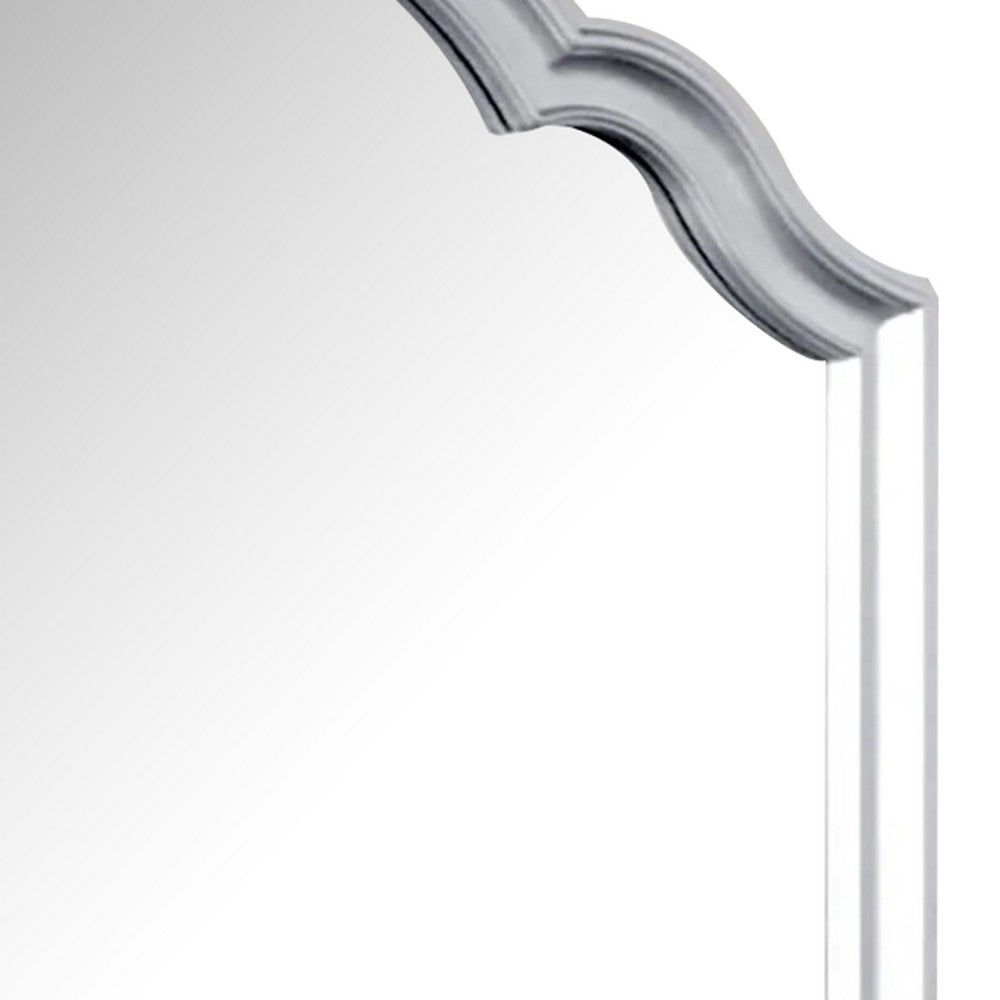 Eleena Dresser Mirror, Beveled Glass, Silver Solid Wood Frame, 41x42 - BM340904