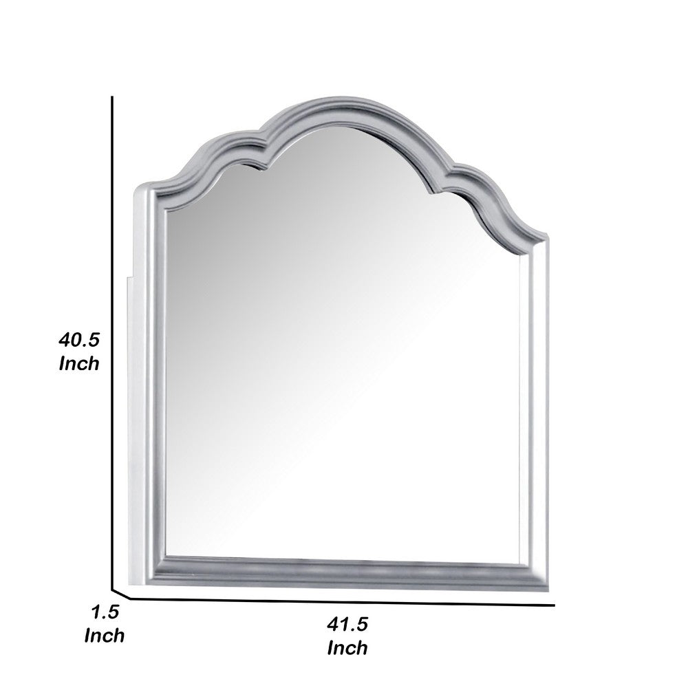 Eleena Dresser Mirror, Beveled Glass, Silver Solid Wood Frame, 41x42 - BM340904