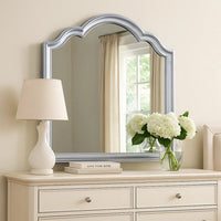 Eleena Dresser Mirror, Beveled Glass, Silver Solid Wood Frame, 41x42 - BM340904